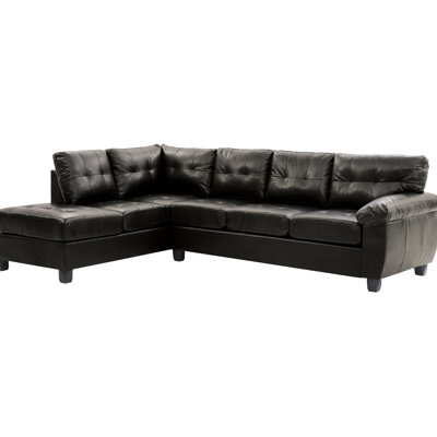 Black Sectional - Glory Furniture Gallant G903b With Removable Backs For Delivery And Assembly, Hardwood Foundation, Versatile Chaise Setting, Comfortable Pocketed Coil Window Seat Cushions Ingress,
