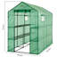 2 Tier 12 Shelf Portable Large Walk In Garden Greenhouse | Outdoor Clear Green Polyethylene Grow House