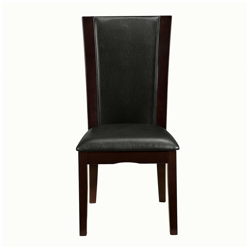 Ensemble de 2 chaises d'appoint de salle à manger rembourrées en similicuir brun foncé, Marron foncé, Espresso