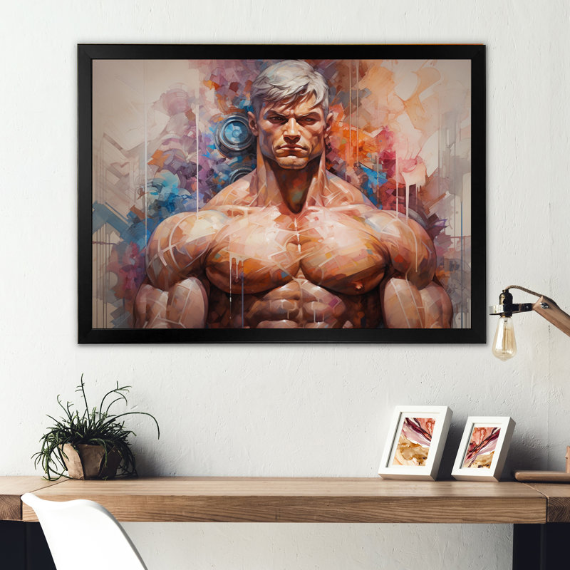 Mahreen Musculation Muscle Symphonie III sur toile, Cadre simple noir, H 12 po x l 20 po x P 1 po