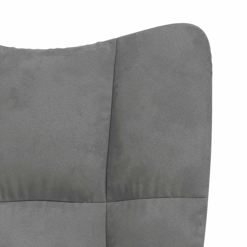 Khody Upholstered Armchair with Ottoman, Dark Gray Polyester