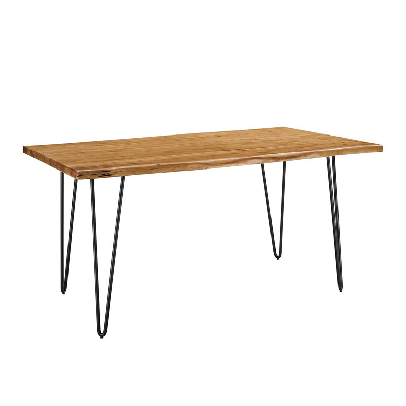 Ardor 60" Live Edge Acacia Wood Dining Table with Black Metal Legs