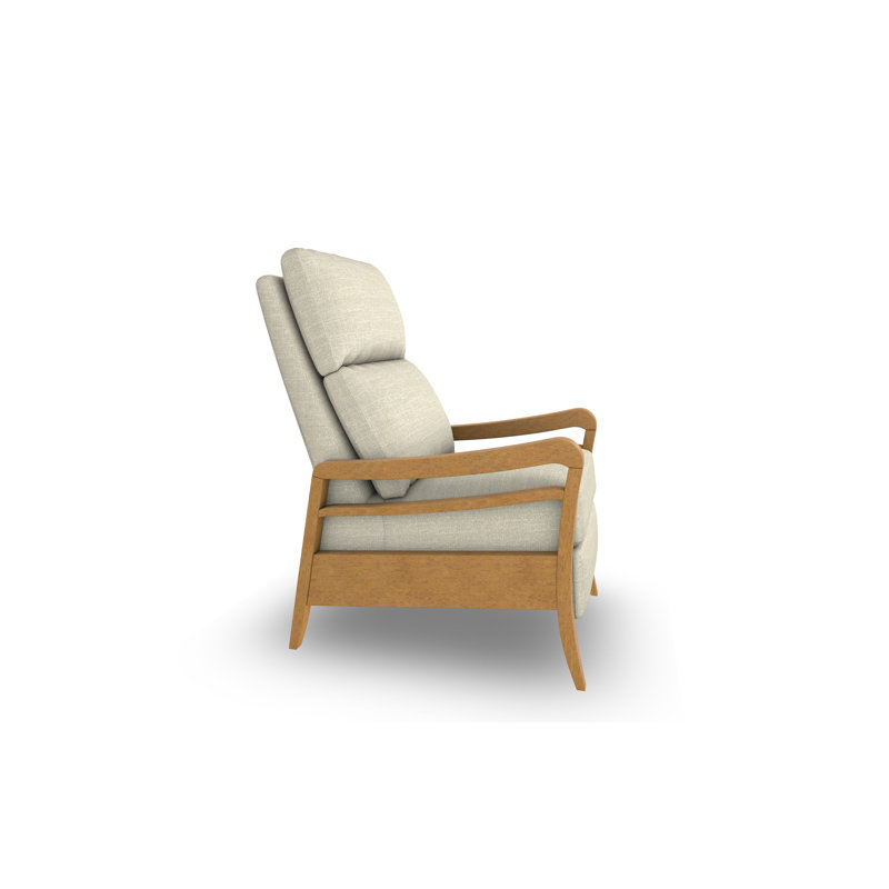 Modern High Leg Recliner, Ivory-22533, Honey Birch