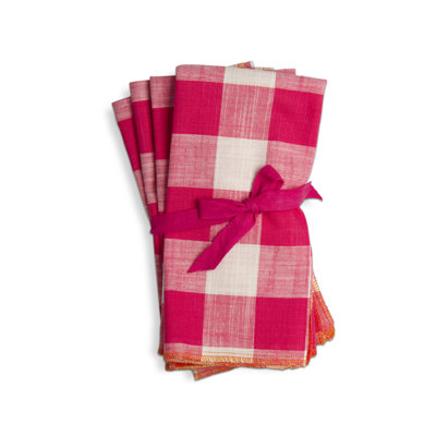 Gingham Napkins Set/4