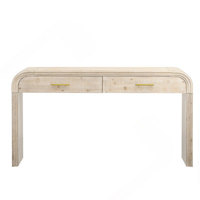 Unique Retro Silhouette Console Table with Open Style, Two Top Drawers