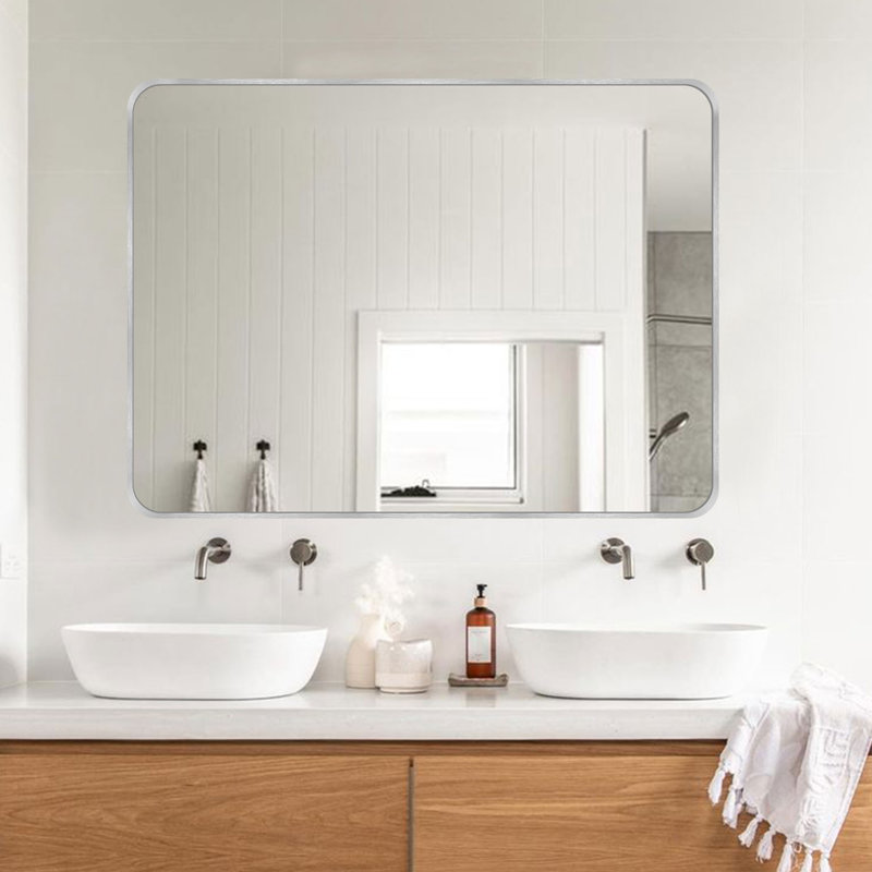 Miroir de salle de bain mural Chassin (horizontal / vertical), H 30 po x l 40 po, Argent