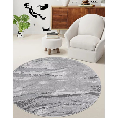 Abstract Flatweave Shaggy Area Rug