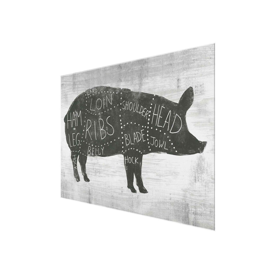 Glasbild Metzgerei-Schautafel-Schwein