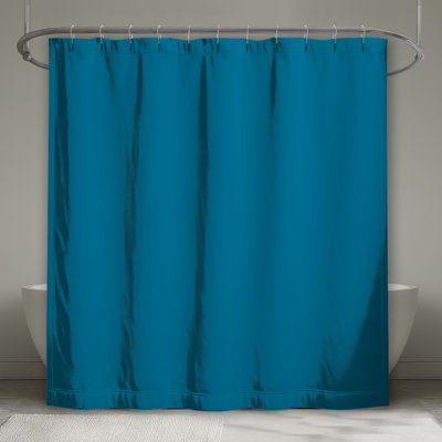 Solid Blue Background Shower Curtains Extra Long