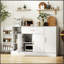 Buffet moderne avec rangement spacieux, 1 tiroir et 4 portes, parfait pour l'organisation de la cuisine et de la salle à manger