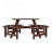 Outdoor 8 Person Round Picnic Table With 4 Built-In Benches-1261344348