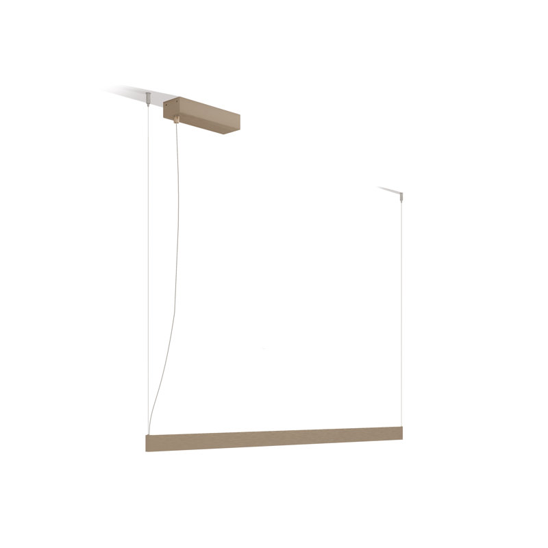 Fly 1 - Light Kitchen Island Linear LED Pendant, Satin Golden Nickel, 2.56" H x 46.57" W x 3.15" D