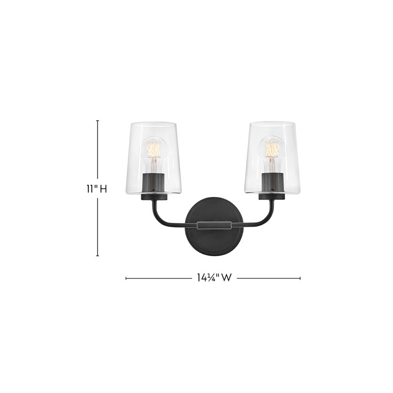 Éclairage pour meuble-lavabo à 2 lumières à intensité variable Viva, Noir