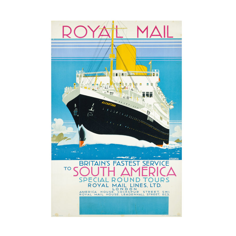 Art sur toile Kenneth Shoesmith The Royal Mail To South America, C.1930, H 47 po x l 30 po