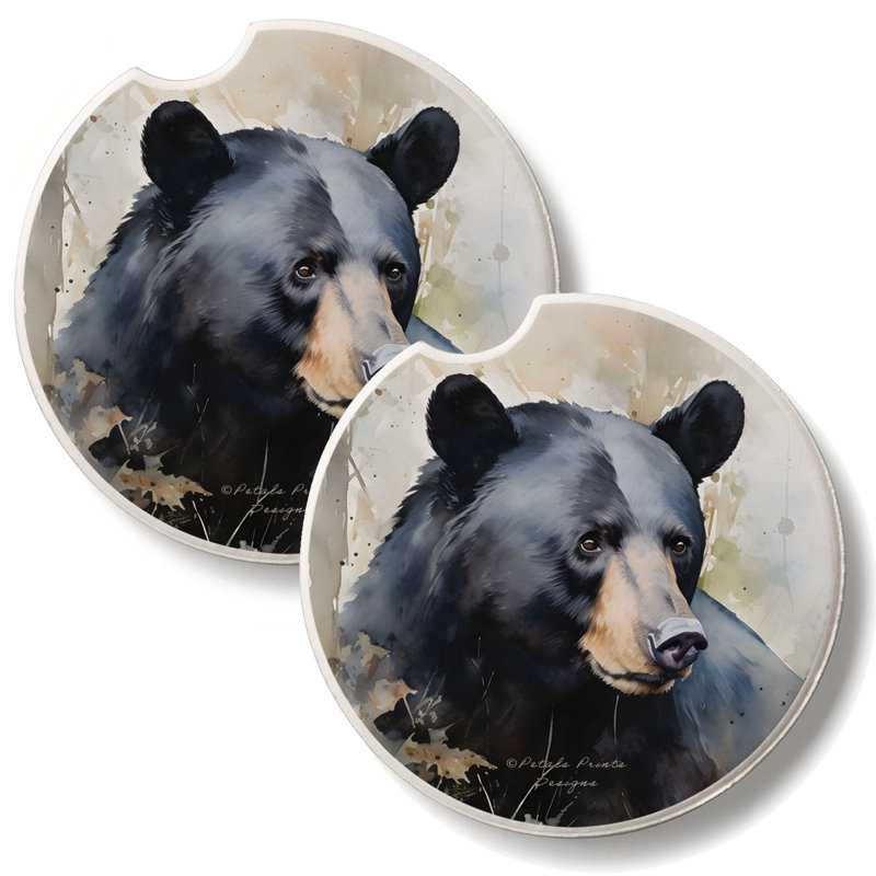 Wilderness Bear 2 Pack Stone Car Coasters