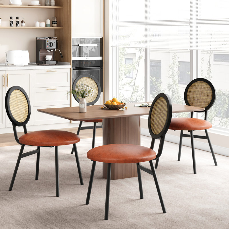 Upholstered Dining Chair, Brown, 4, Brown