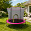 Trampoline rond de 55 po avec ressort, cadre galvanisé et filet de sécurité sans espace pour la durabilité et la sécurité des enfants-132136166