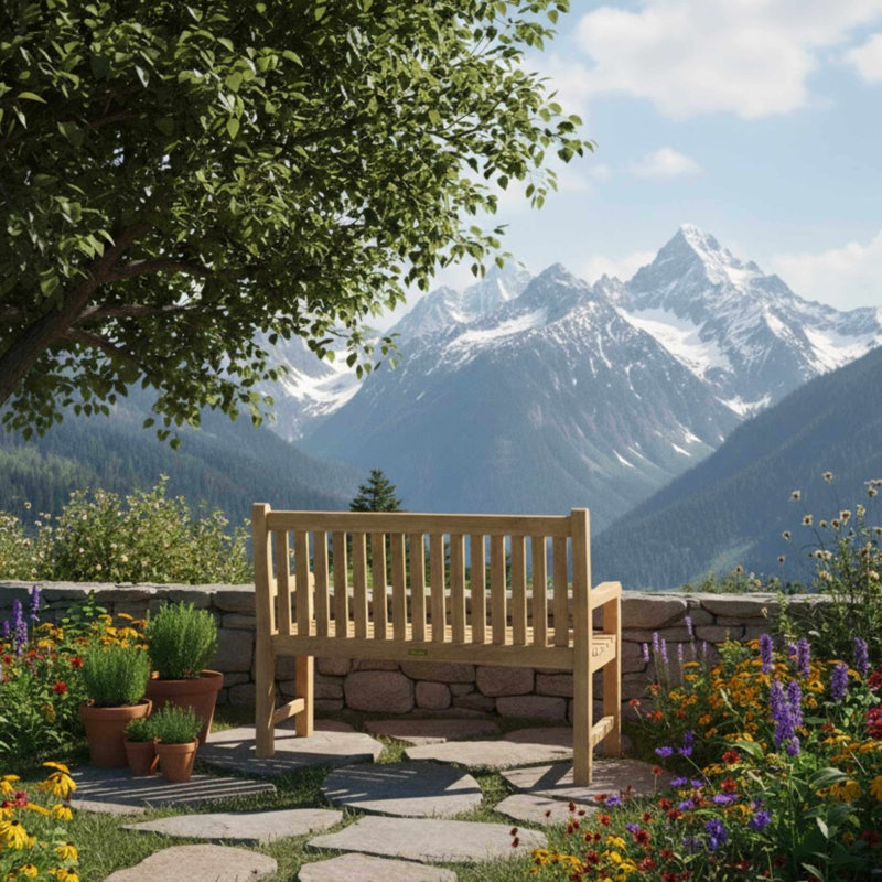 Devin Outdoor Teak Bench