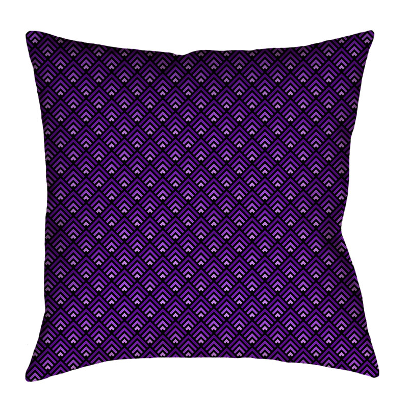 Katelyn Elizabeth Geometric Reversible Pillow Cover, 18" x 18", Purple, Polyester