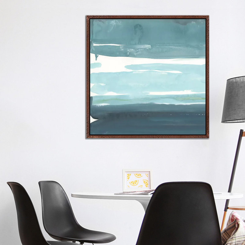 Teal Horizon I by Rob Delamater - Gallery-Wrapped Canvas Giclée on Canvas, Classic Wood Floater Framed