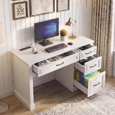 Farmhouse 47" Executive Desk With Charging Station