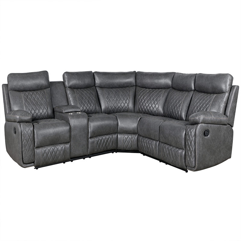 Dorceans Upholstered Recliner, Gray Faux Leather