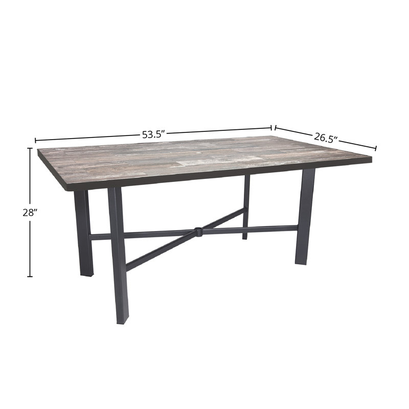 Outdoor Rectangle Dining Table, Pallazo White, Carbon Black