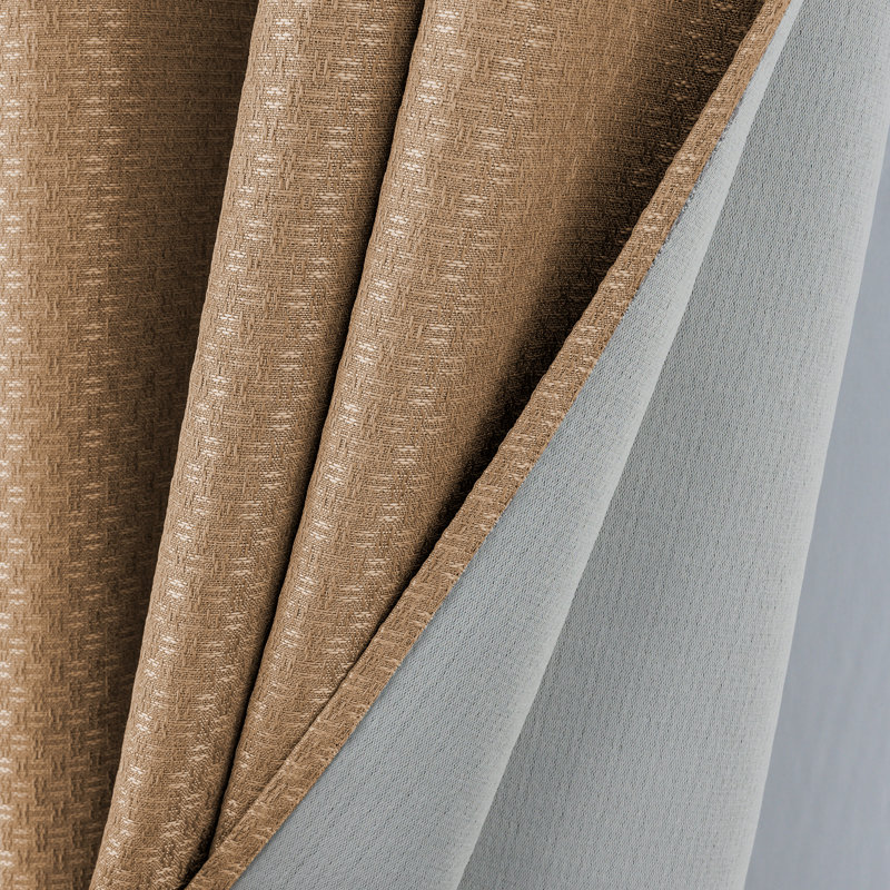 Ian Woven Textured Light Filtering Window Curtain, Taupe, 54" W x 90" L