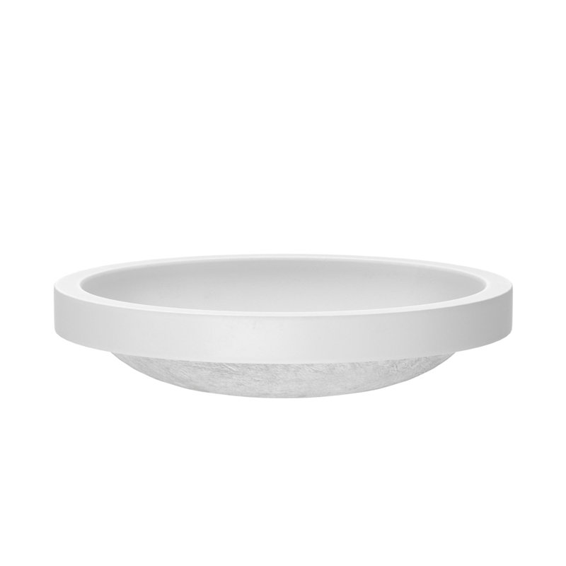 Tolosa Stone Handmade Oval Drop-in Bathroom Sink, Pearl