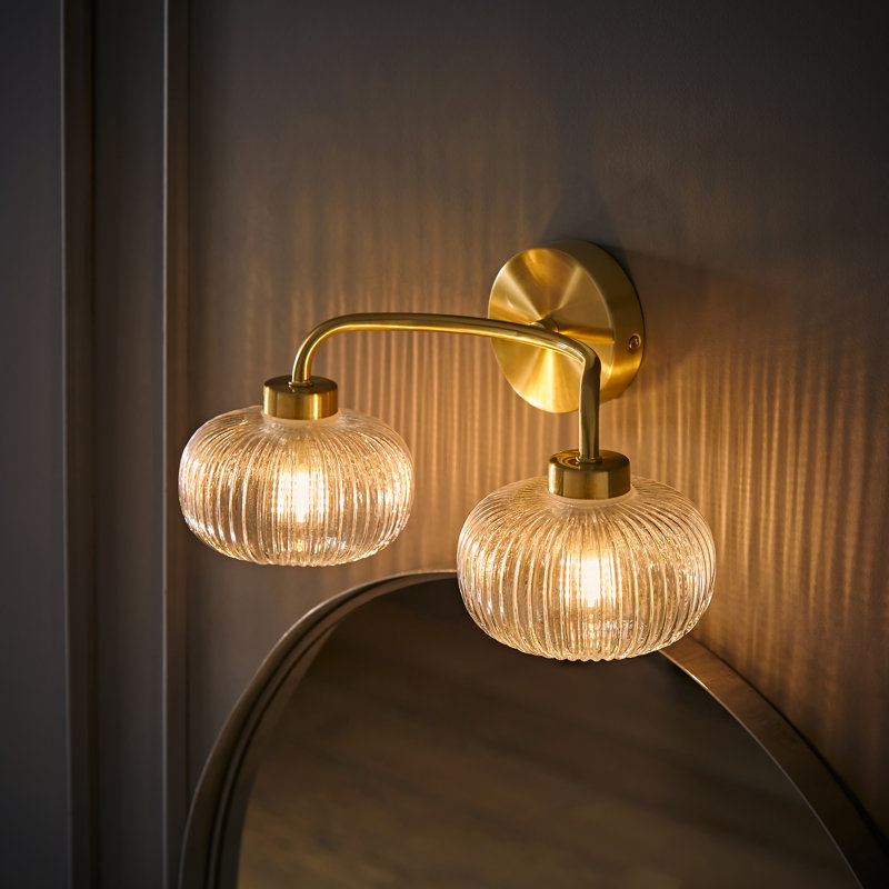 Rawdha Glass Armed Sconce, No, Gold