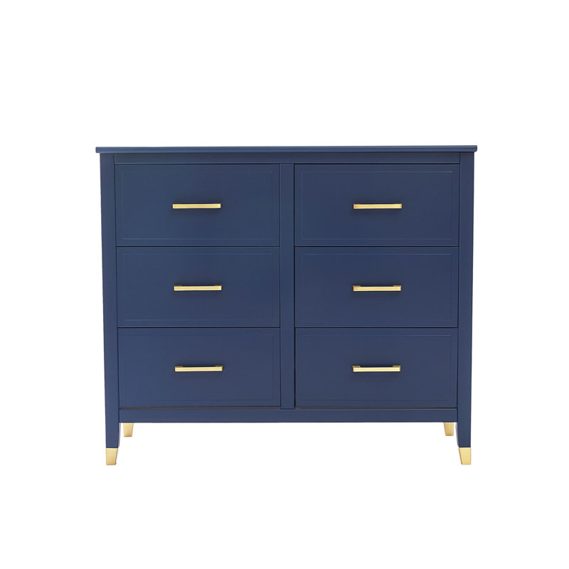 6 Drawer 105Cm W Double Dresser, Navy