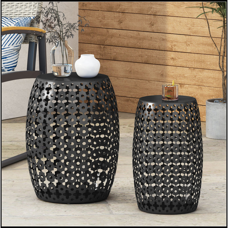Outdoor Metal S/2 End Table