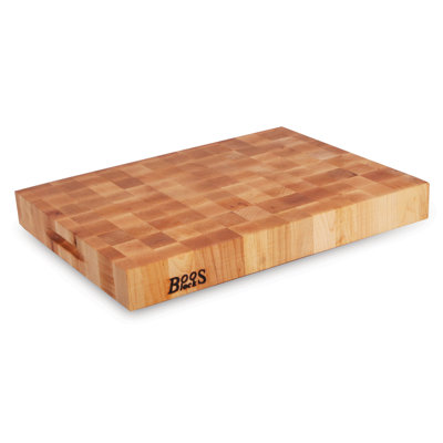 Bloc à hacher chinois réversible à grain de bois John Boos