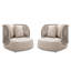 Ensemble de 2 canapés d'extérieur avec canapé et coussins en corde toutes saisons avec coussins, beige