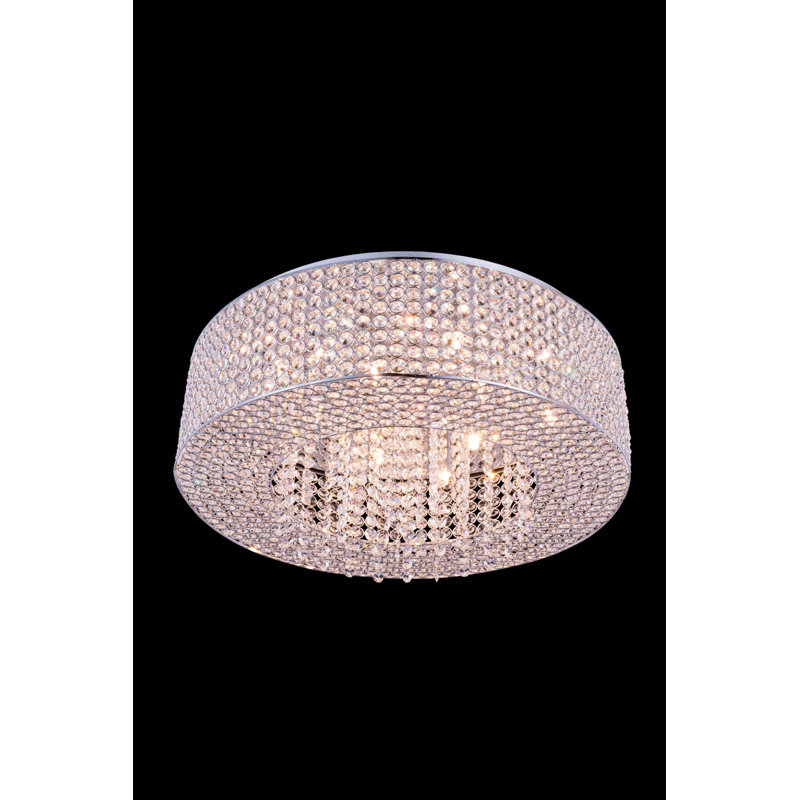 Lasater Chandelier Style Drum Flush Mount, G9/Bi-pin, 10 Lights, 6.5" H x 24" W x 24" D