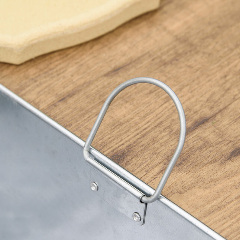Ensemble de salle à manger de patio beige, 5 pièces, acier, 4 chaises à bascule et table avec seau à glace, beige, doux et apaisant