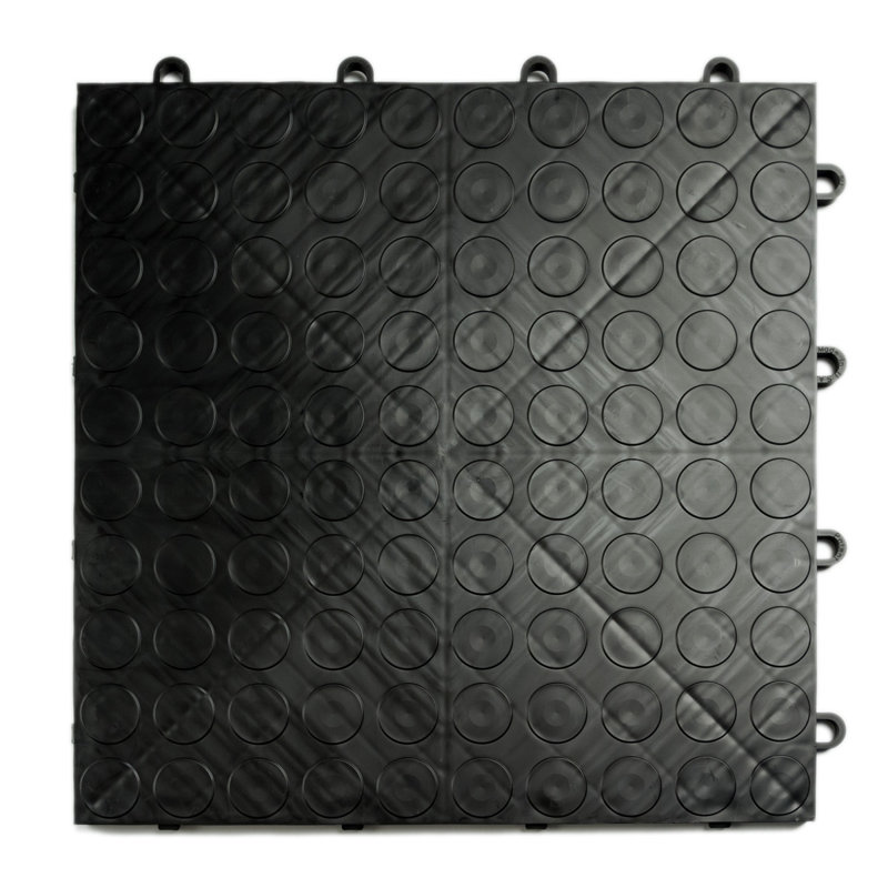 Motif de garage GarageDeck, carrelage de garage modulaire anti-dérapant durable et modulable, noir