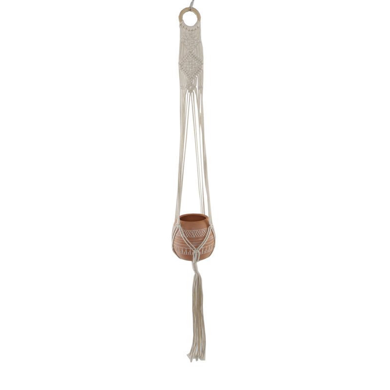 Pot à fleurs suspendu en céramique Oaklynn, Orange