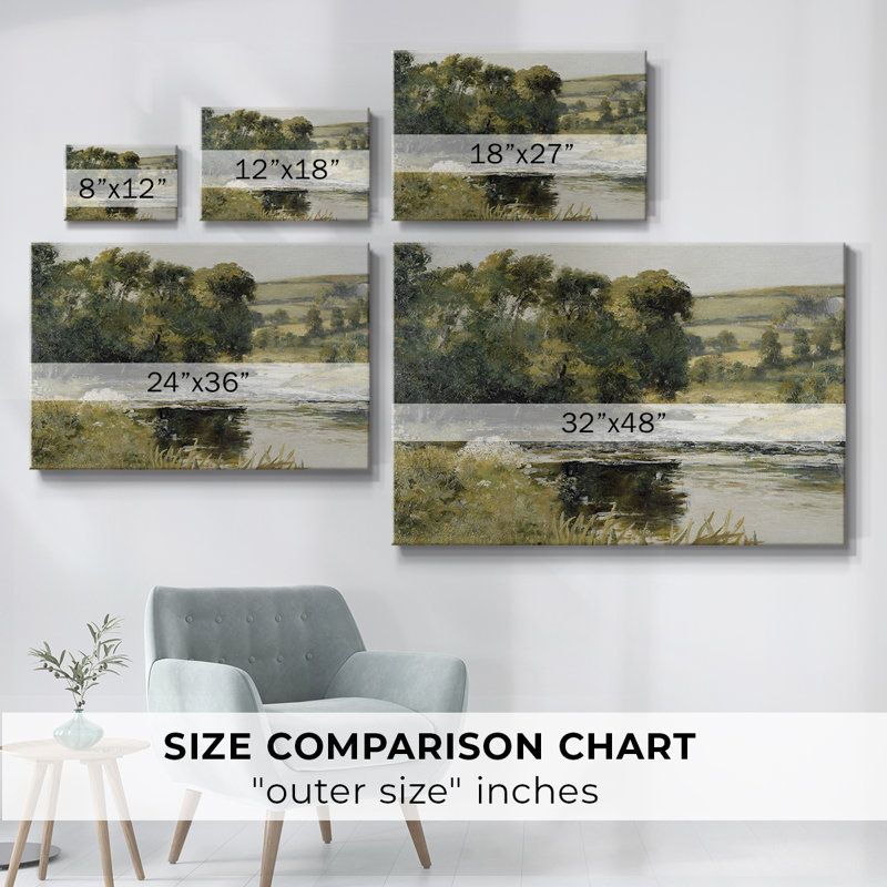 Paysage rétro - MLXV, reproduction d'art sur toile, H 25 po x l 37 po x P 1,5 po, Toile tendue