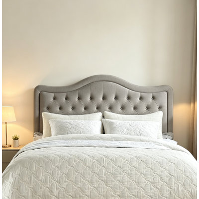 Upholstered Adjustable Headboard with Fine Linen and Button Tufting, Classic Bedroom Headboard – Fits Twin Full Queen King Beds