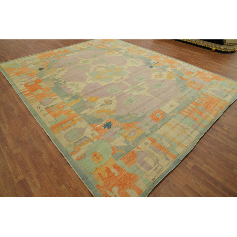 Tapis turc Oushak transitionnel en laine 10x13