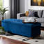 Banc de rangement capitonné en tissu bleu H 15,24 po x l 45,88 po x P 16,6 po Zeller