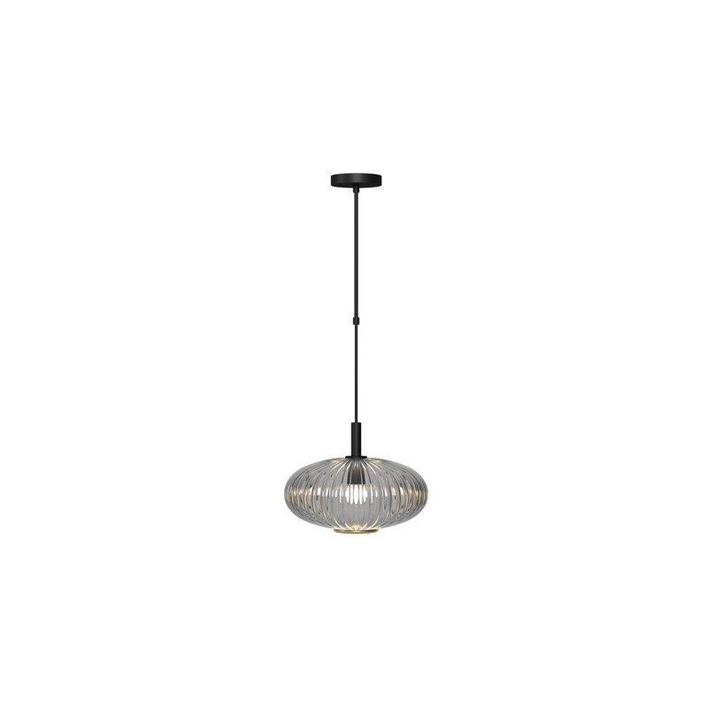Luminaire suspendu simple 12 po Prohibition par RAM Game Room, Fumée, Noir, noir, noir, noir