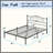 Black Metal Platform Full Bed Frame With Decorative Headboard, Heavy Duty Steel Slats, No Box Spring Required-503777585-503777587