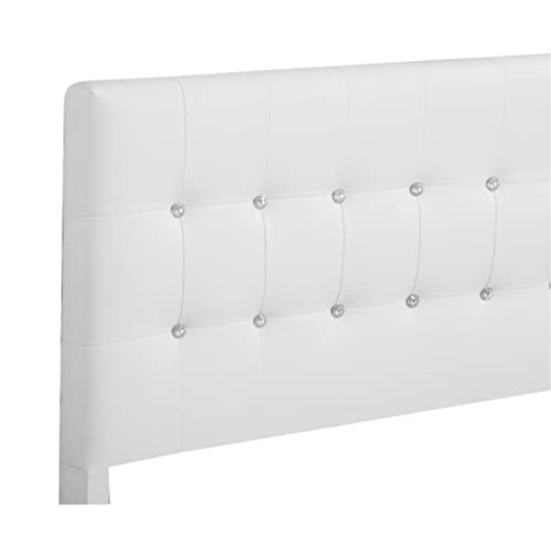 Max Vegan Leather Standard Bed, Queen, White