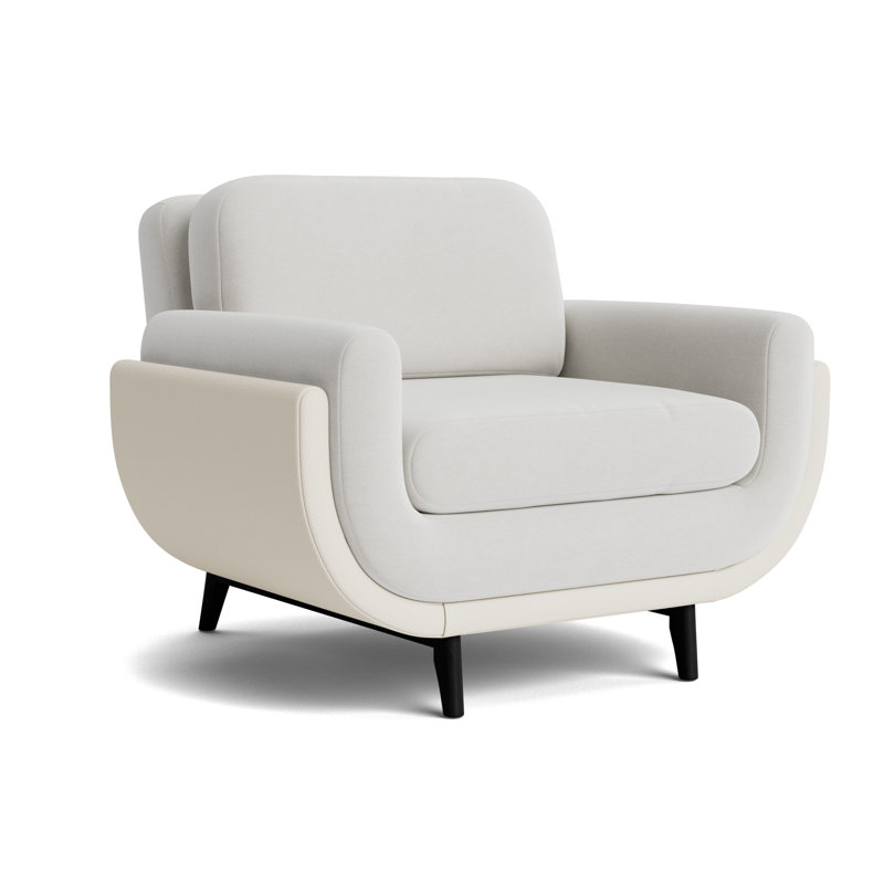 Regatta Chair, Velvet - Silver/Greenwich Leather - Cream, Black