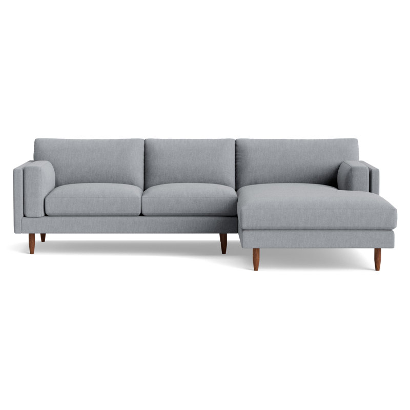 Skinny Fat Chaise Sectional, Performance Weave - Zinc, Right Hand Facing