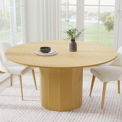 Solid Wood Dining Table Round Pedestal Kitchen Table