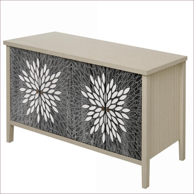 Cabinets, Modern Walnut Brown Sideboard Buffet with 4 Doors &amp; Adjustable Shelves | Particle Board+MDF | Living Room