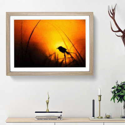 Bird in the Sunset - Framed Print